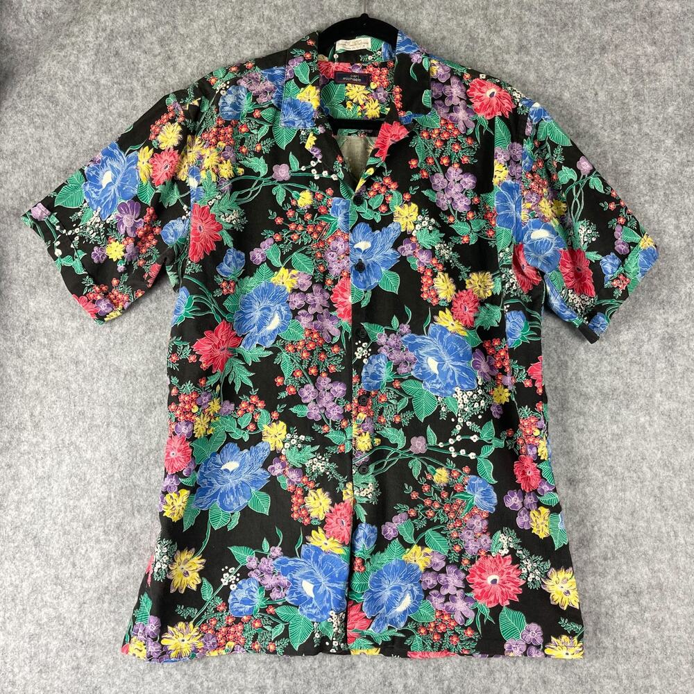Vintage Carl‎ Michaels Shirt Mens Large Floral Cotton Hawaiian Aloha USA Made